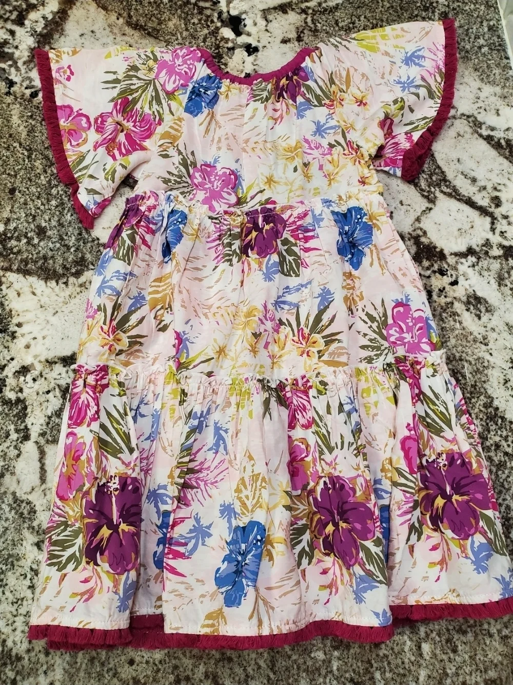Matilda Jane Boho Dress 4 Enchanted Garden Bird of Paradise floral tiered Nwt - Picture 2 of 4